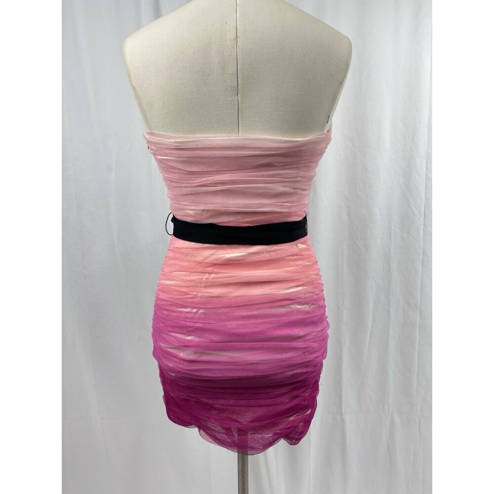 Pearl Georgina Chapman Dress Size 6 Strapless Pink Ruched Cocktail Formal Y2K - Picture 5 of 10